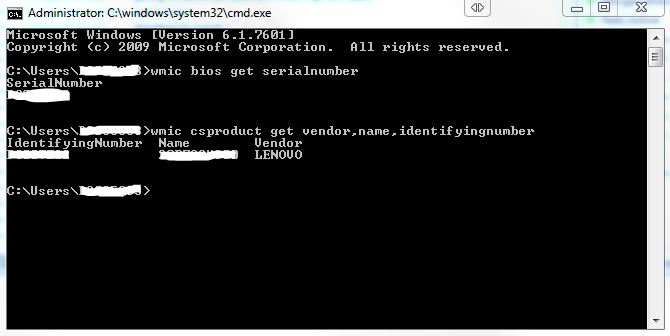 Serial Number From Command Prompt